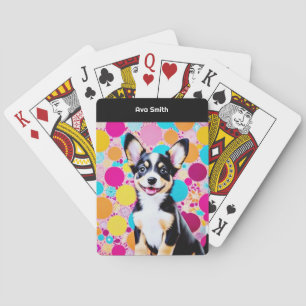 Bright Colours Cool Pretty Personalised Cute Dog Playing Cards