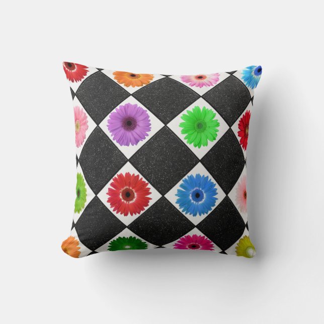 Bright Colours Daisy Cushion (Front)
