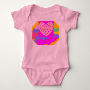 Bright colours design with poem in heart baby bodysuit