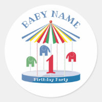 Bright Colours Elephant Carousel 1st Party