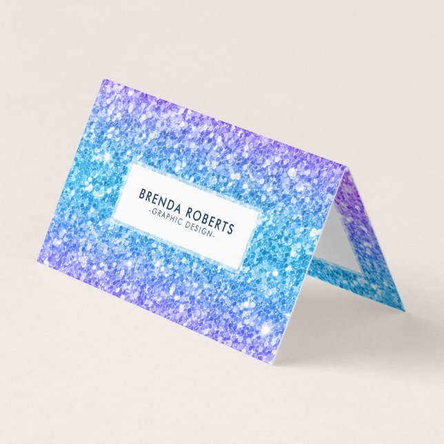 Bright Colours Faux Glitter Business Card (Front)