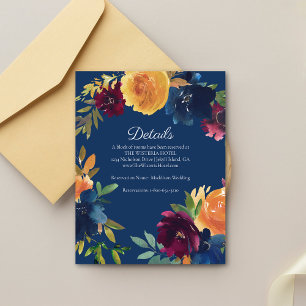 Bright Colours Floral Details Accommodations Enclosure Card