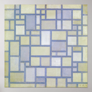 Bright Colours Grey Lines Piet Mondrian Poster