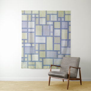 Bright Colours Grey Lines Piet Mondrian Tapestry