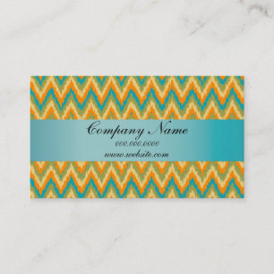 Bright Colours Ikat ZigZag Pocket 2019 Calendar Business Card