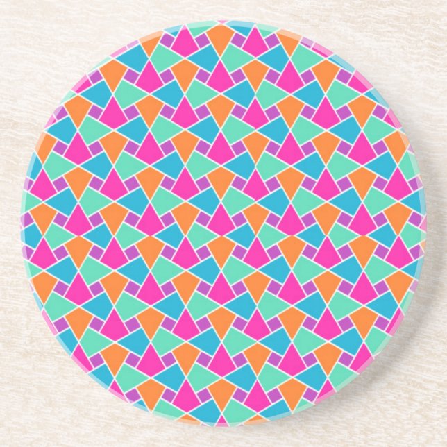 Bright Colours Islamic Pattern Sandstone Coaster (Front)