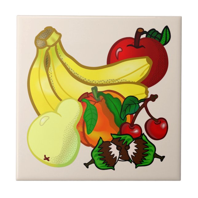 Bright Colours of Fruit Wonderful Kitchen Ceramic  Tile (Front)