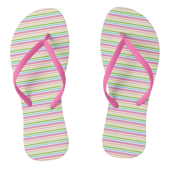 Bright Colours Pink Red Yellow Blue Green Trendy Jandals (Footbed)