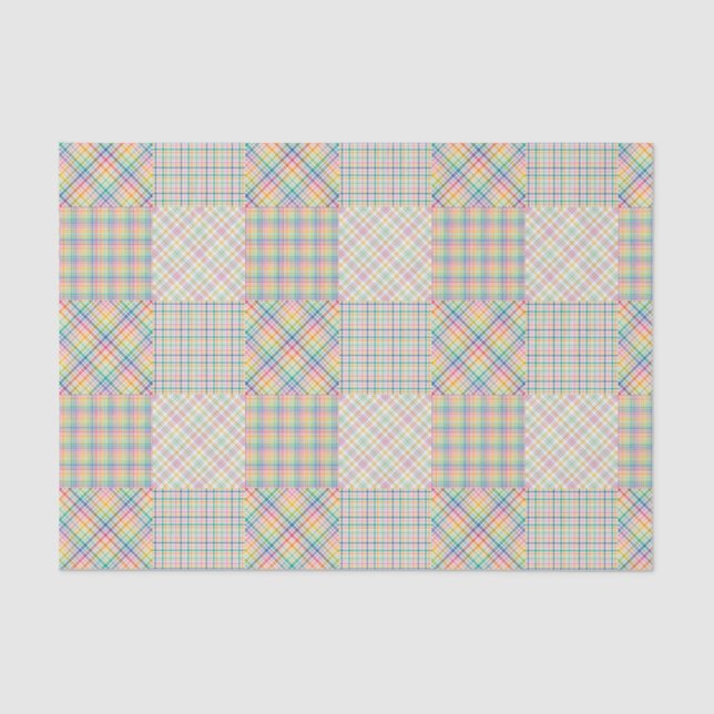 Bright Colours Plaid Madras Tissue Paper (Front)