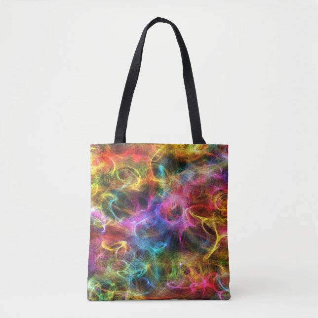 Bright Colours Random Swirls Tote Bag (Front)