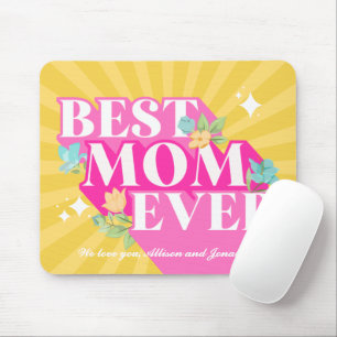  Bright Colours Retro Typography Best Mum Ever Mouse Pad