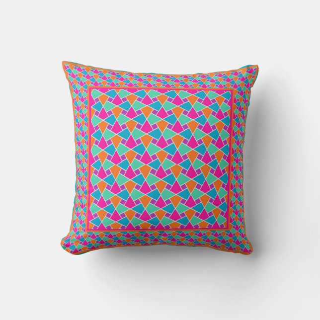 Bright Colours Traditional Islamic Pattern Cushion (Front)