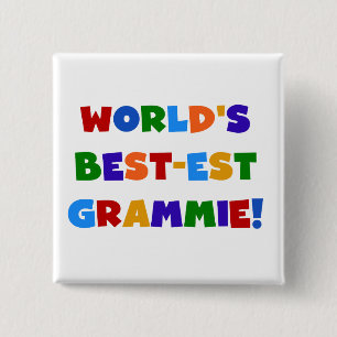 Bright Colours World's Best-est Grammie Gifts 15 Cm Square Badge