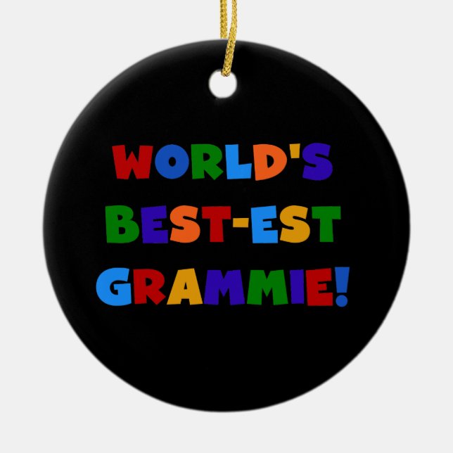 Bright Colours World's Best-est Grammie Gifts Ceramic Tree Decoration (Front)