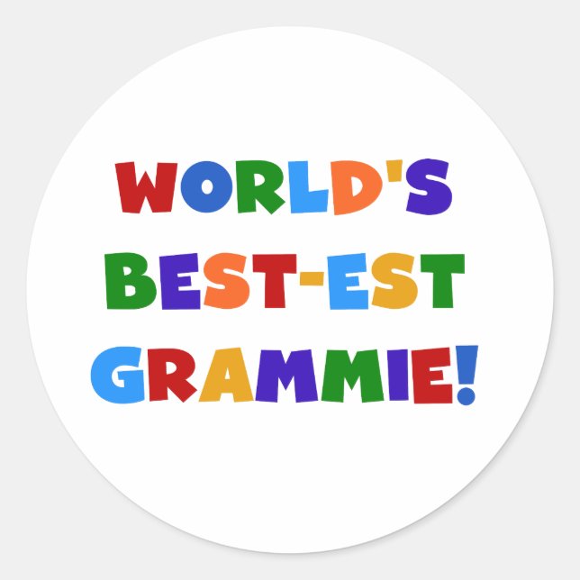 Bright Colours World's Best-est Grammie Gifts Classic Round Sticker (Front)