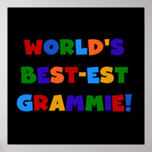 Bright Colours World's Best-est Grammie Gifts Poster