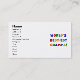 Bright Colours World's Best-est Grampa Gifts Business Card