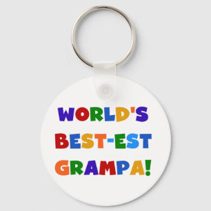Bright Colours World's Best-est Grampa Gifts Key Ring