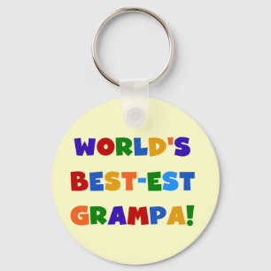 Bright Colours World's Best-est Grampa Gifts Key Ring