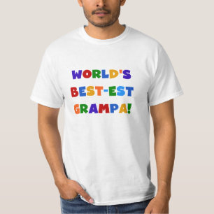Bright Colours World's Best-est Grampa Gifts T-Shirt