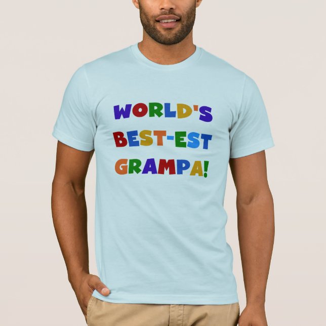 Bright Colours World's Best-est Grampa Gifts T-Shirt (Front)
