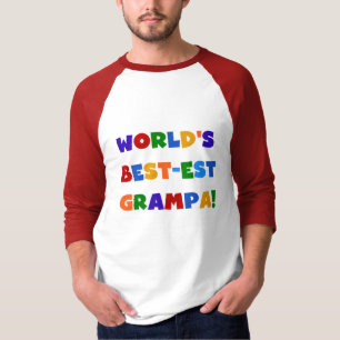 Bright Colours World's Best-est Grampa Gifts T-Shirt