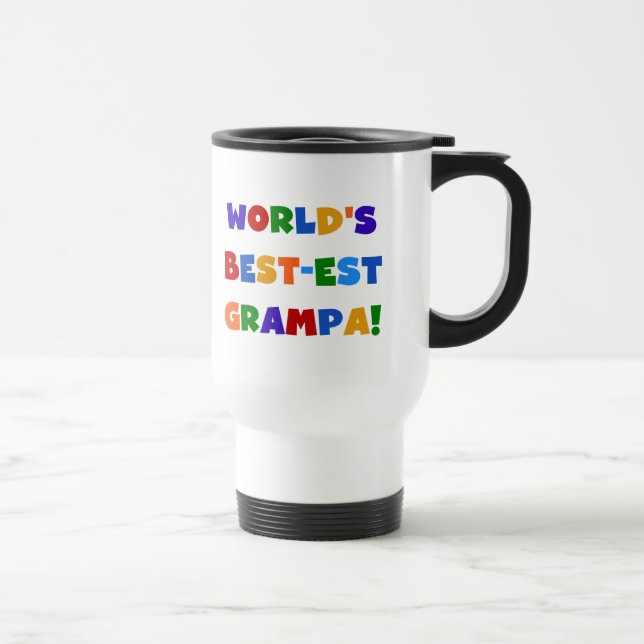 Bright Colours World's Best-est Grampa Gifts Travel Mug (Right)