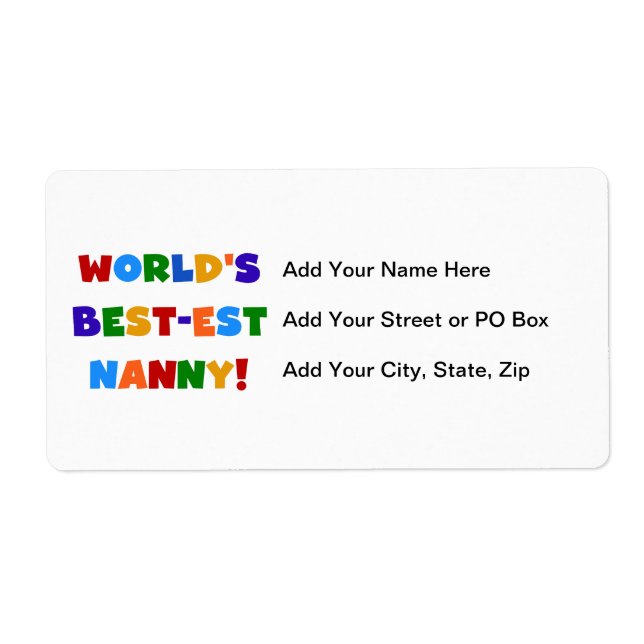 Bright Colours World's Best-est Nanny Gifts (Front)