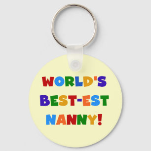 Bright Colours World's Best-est Nanny Gifts Key Ring