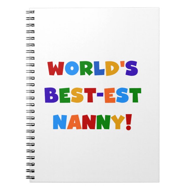 Bright Colours World's Best-est Nanny Gifts Notebook (Front)