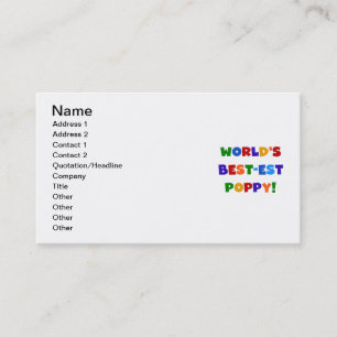 Bright Colours World's Best-est Poppy Gifts Business Card