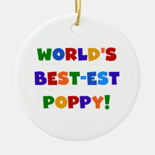 Bright Colours World's Best-est Poppy Gifts Ceramic Tree Decoration