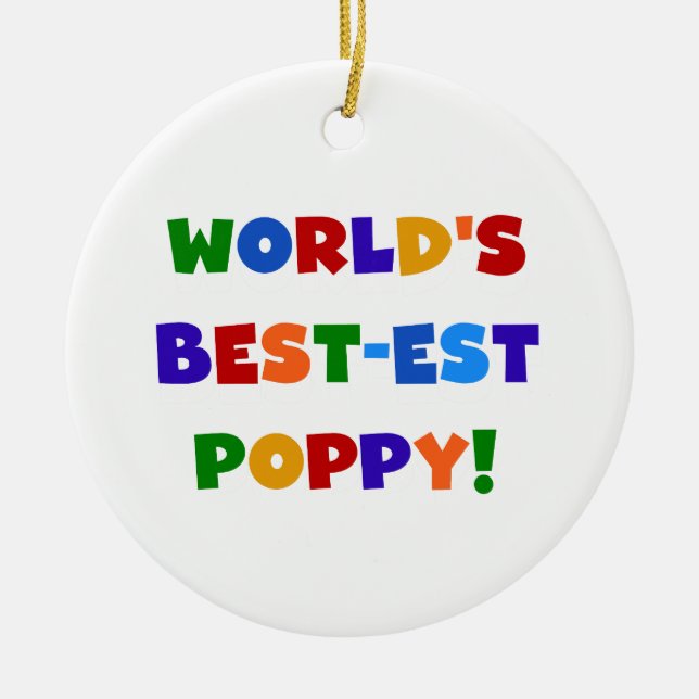 Bright Colours World's Best-est Poppy Gifts Ceramic Tree Decoration (Front)