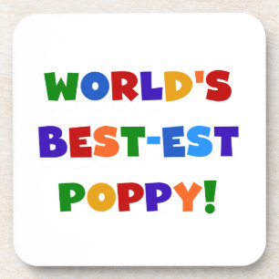 Bright Colours World's Best-est Poppy Gifts Coaster