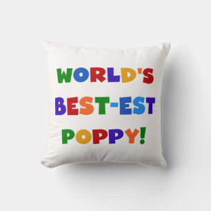 Bright Colours World's Best-est Poppy Gifts Cushion