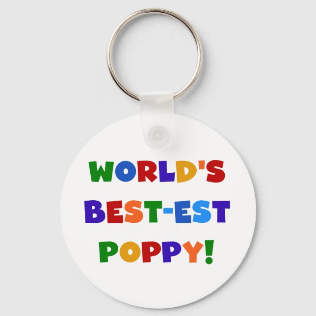 Bright Colours World's Best-est Poppy Gifts Key Ring (Front)