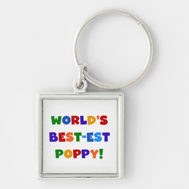 Bright Colours World's Best-est Poppy Gifts Key Ring (Front)