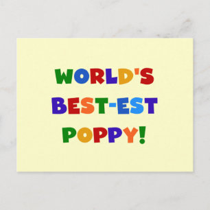 Bright Colours World's Best-est Poppy Gifts Postcard