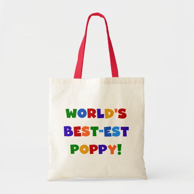 Bright Colours World's Best-est Poppy Gifts Tote Bag (Front)