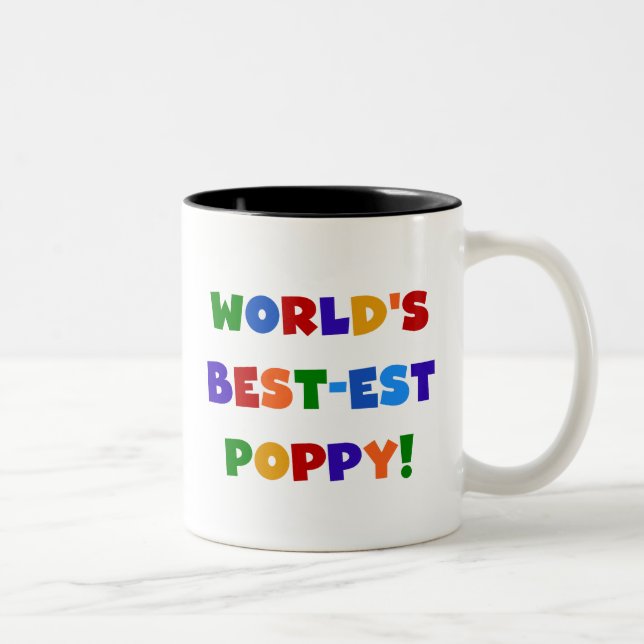 Bright Colours World's Best-est Poppy Gifts Two-Tone Coffee Mug (Right)