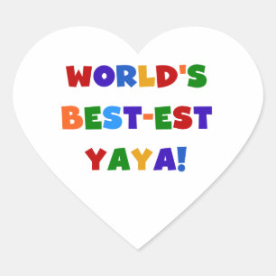 Bright Colours World's Best-est Yaya Gifts Heart Sticker