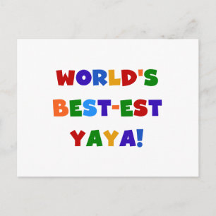 Bright Colours World's Best-est Yaya Gifts Postcard