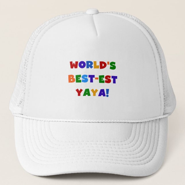 Bright Colours World's Best-est Yaya Gifts Trucker Hat (Front)
