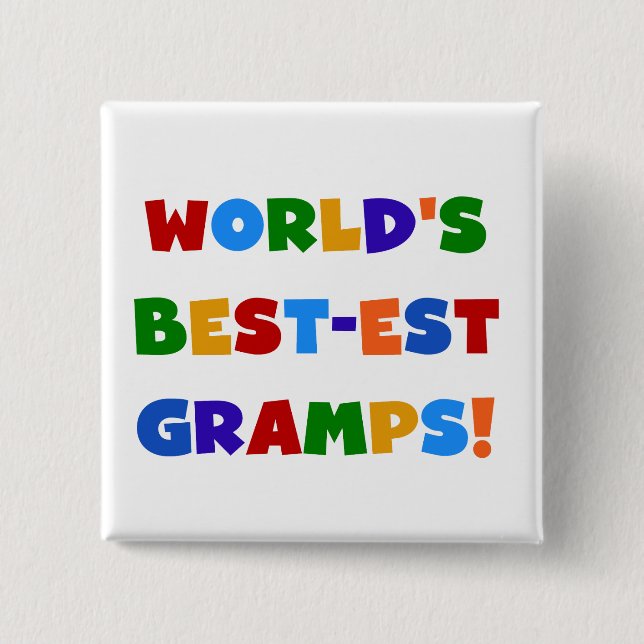 Bright Colours World's Best Gramps Gifts 15 Cm Square Badge (Front)