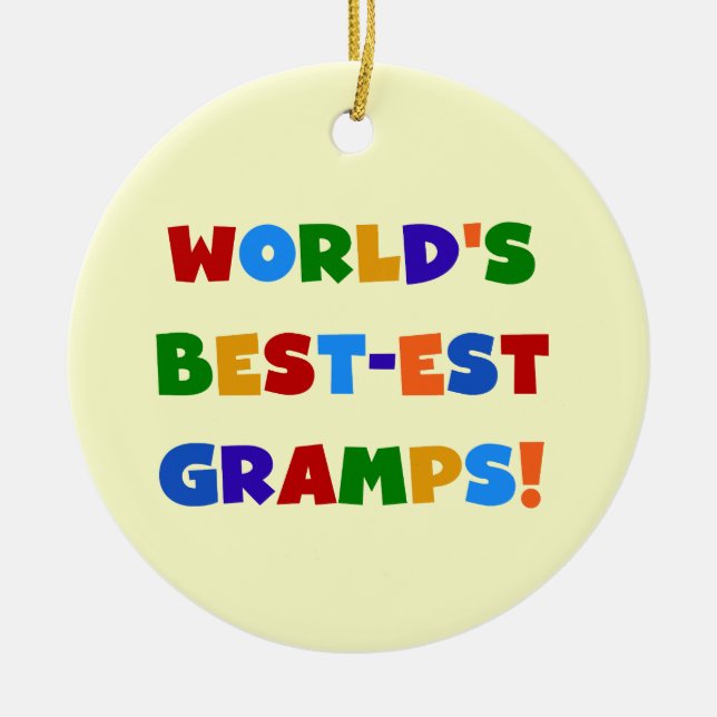 Bright Colours World's Best Gramps Gifts Ceramic Tree Decoration (Front)