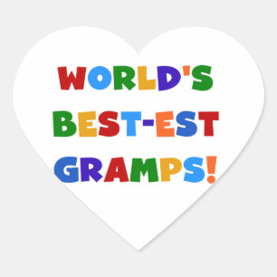 Bright Colours World's Best Gramps Gifts Heart Sticker