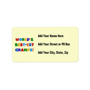 Bright Colours World's Best Gramps Gifts Label