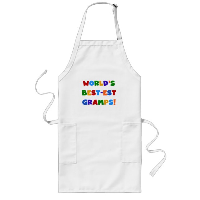 Bright Colours World's Best Gramps Gifts Long Apron (Front)