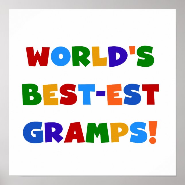 Bright Colours World's Best Gramps Gifts Poster (Front)