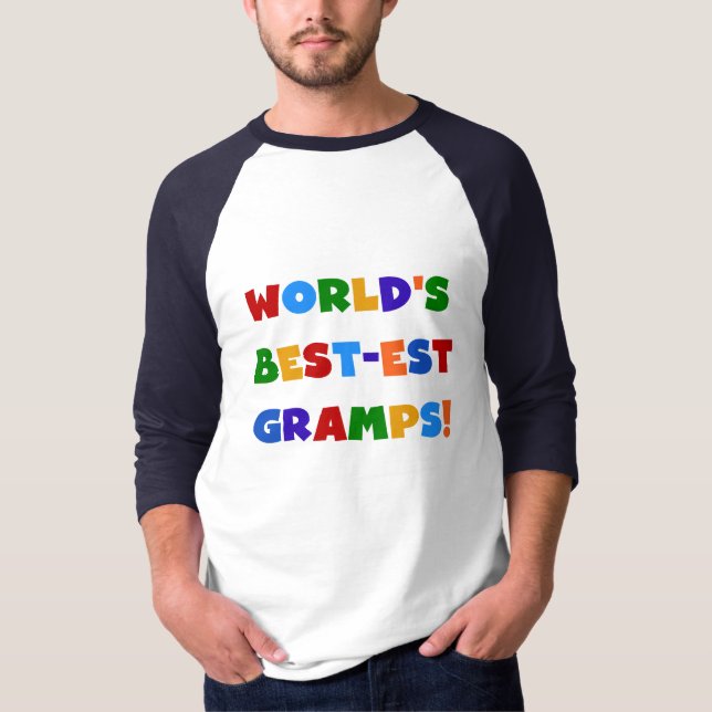 Bright Colours World's Best Gramps Gifts T-Shirt (Front)